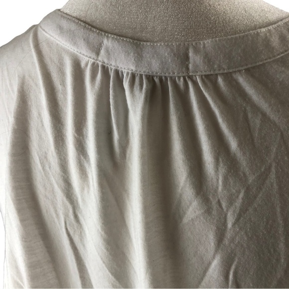 CB Lace Front Overlay Popover Top Women XL White Half Button Front Long Sleeved - Picture 5 of 7